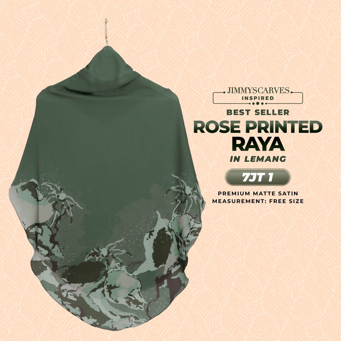 Jimmy Scarves Inspired Rose Printed Raya Instant Collection
