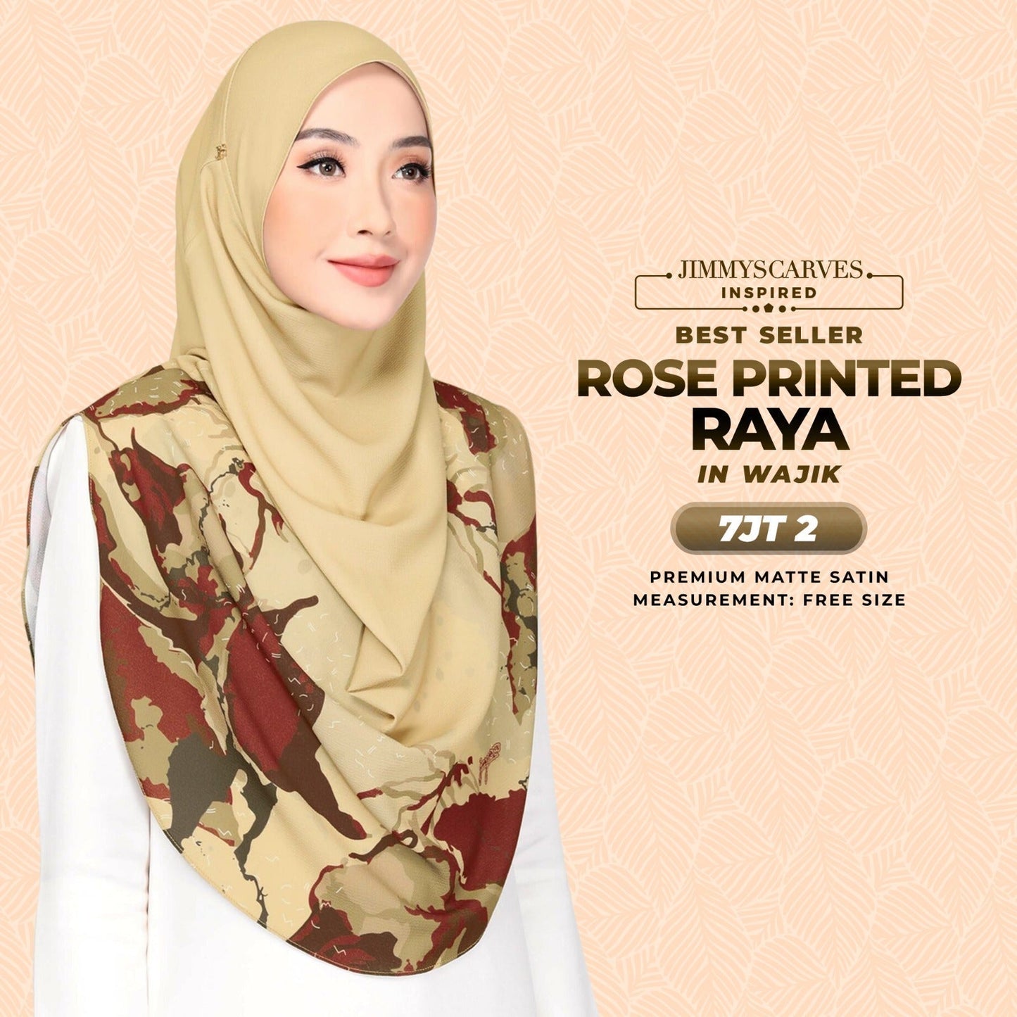 Jimmy Scarves Inspired Rose Printed Raya Instant Collection