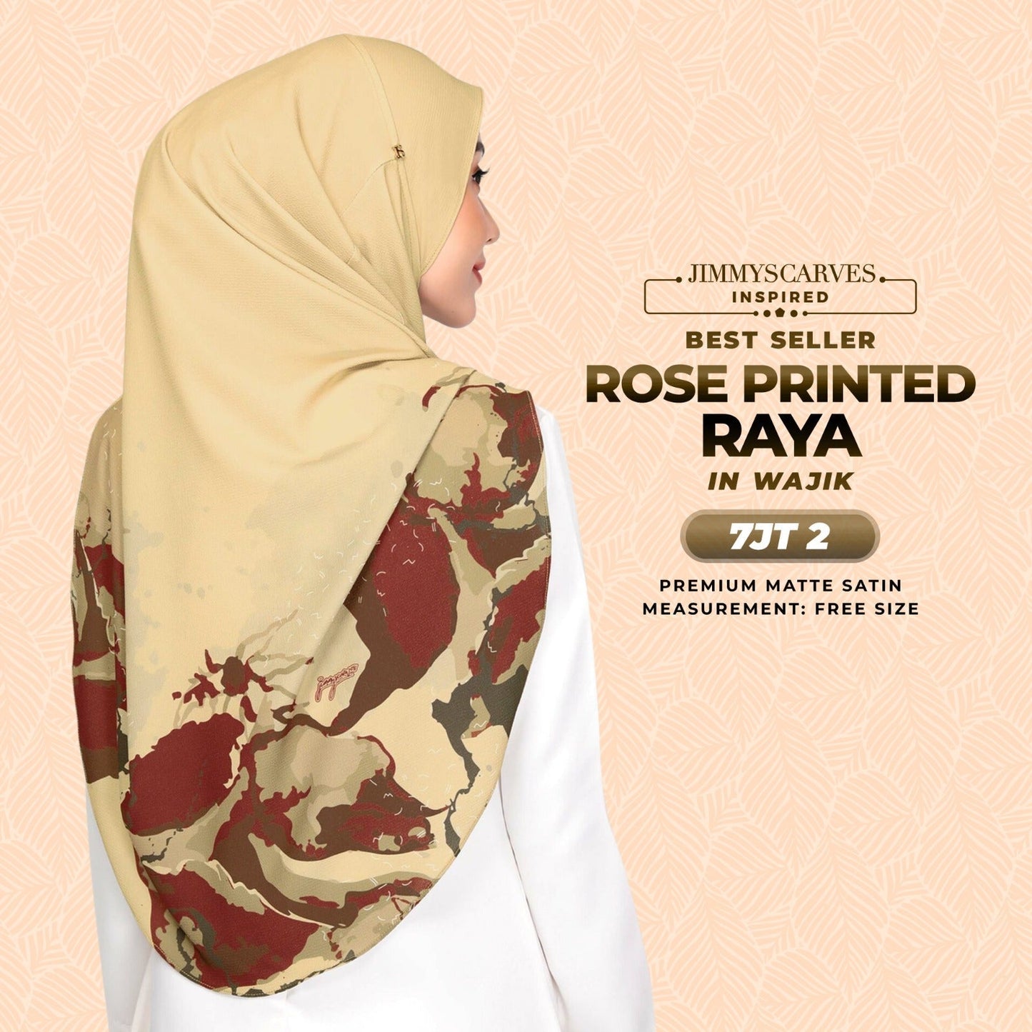 Jimmy Scarves Inspired Rose Printed Raya Instant Collection