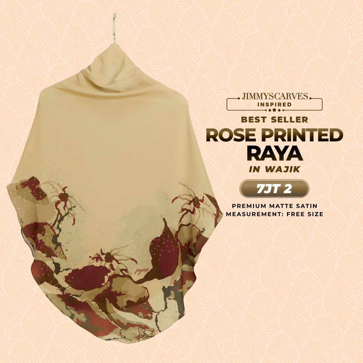 Jimmy Scarves Inspired Rose Printed Raya Instant Collection