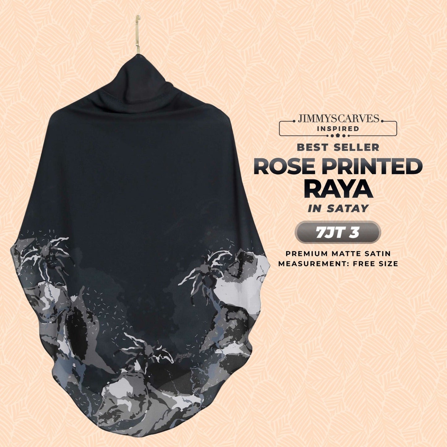 Jimmy Scarves Inspired Rose Printed Raya Instant Collection