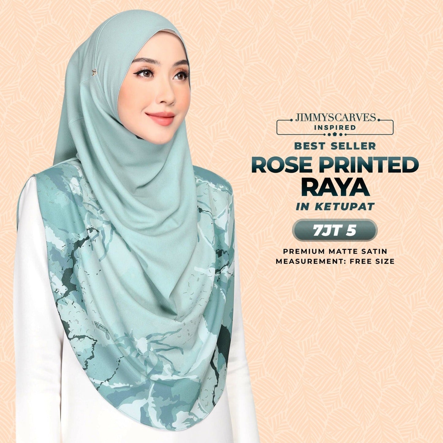 Jimmy Scarves Inspired Rose Printed Raya Instant Collection