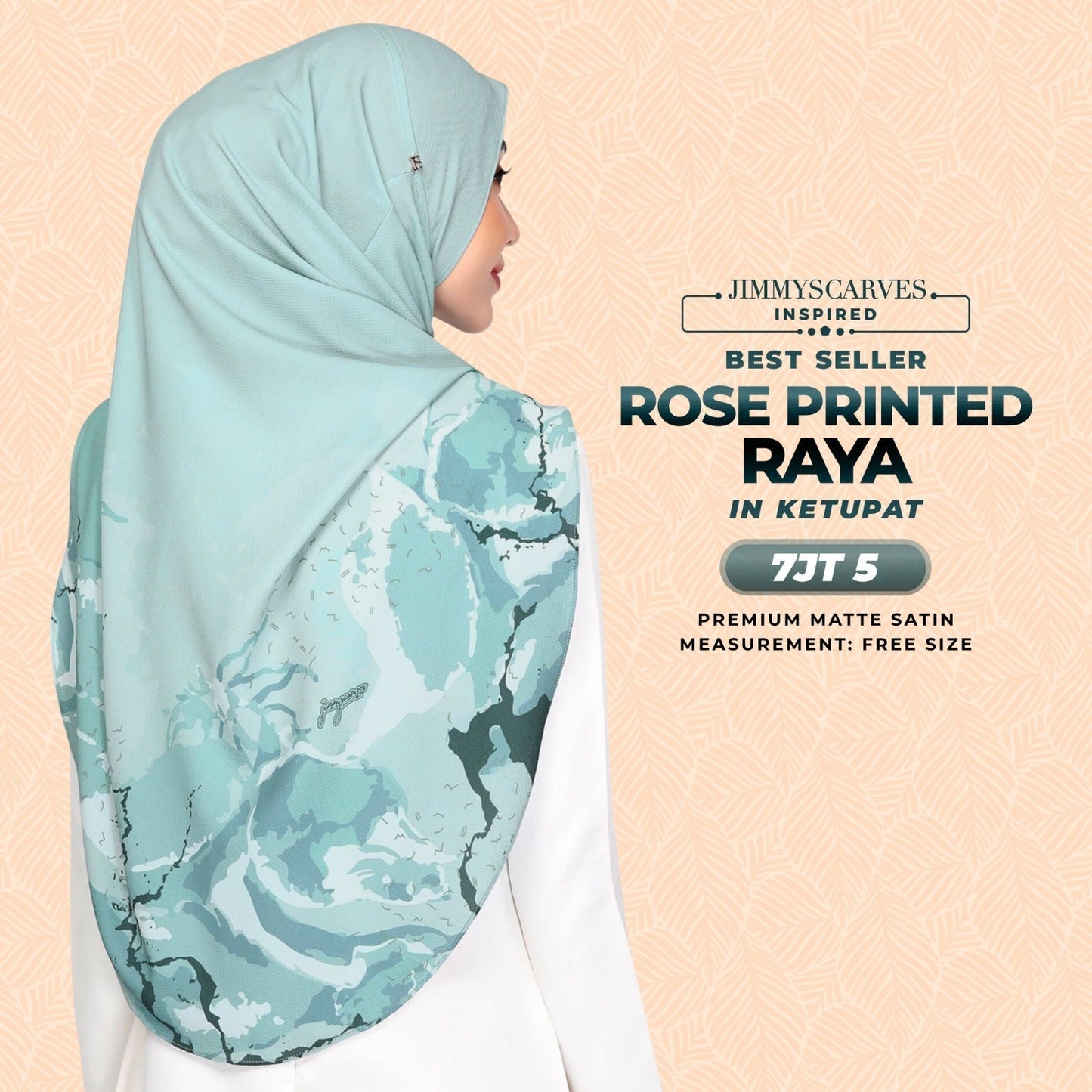 Jimmy Scarves Inspired Rose Printed Raya Instant Collection