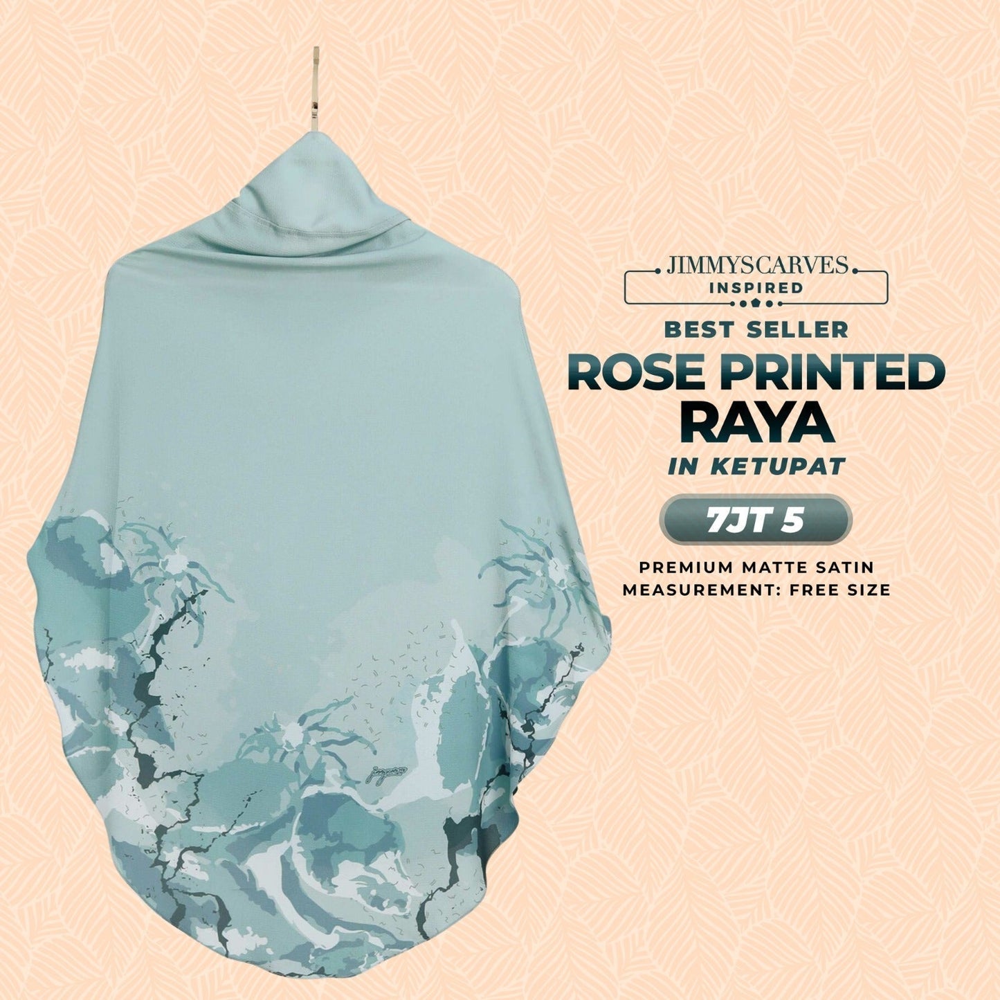 Jimmy Scarves Inspired Rose Printed Raya Instant Collection