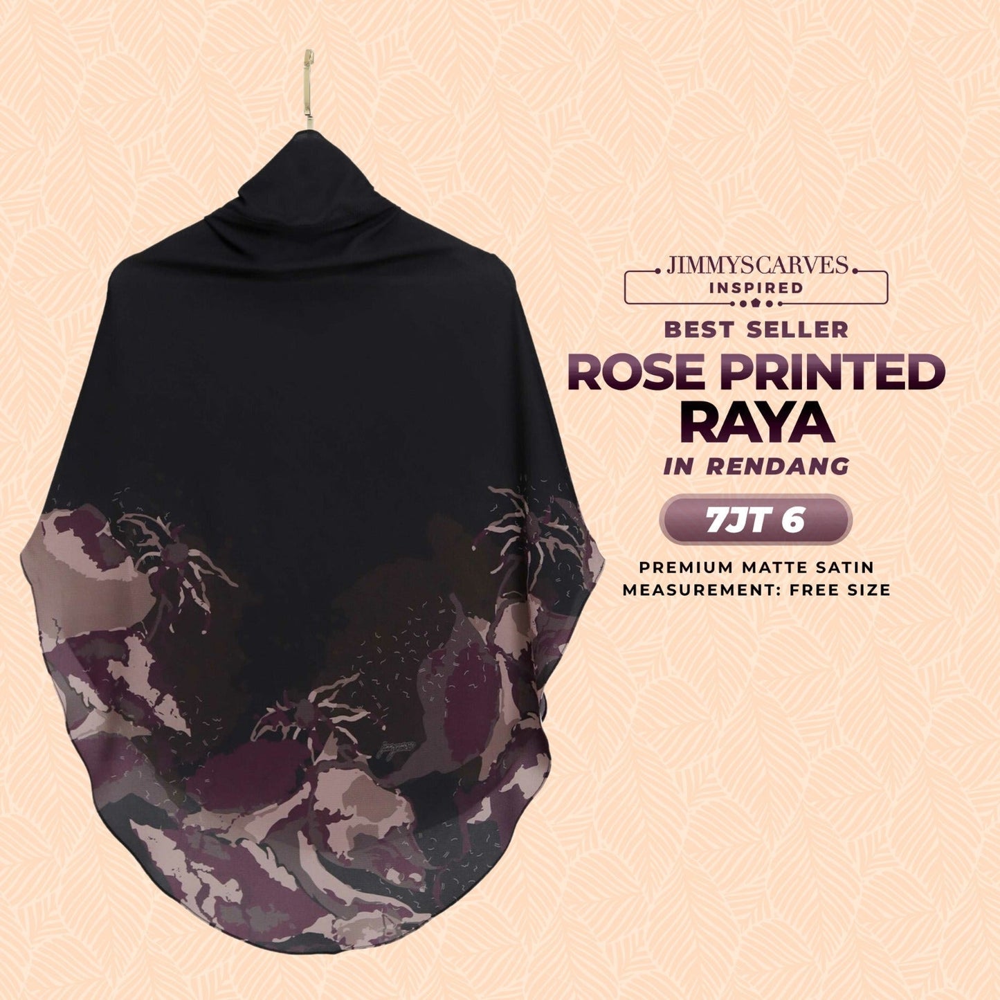 Jimmy Scarves Inspired Rose Printed Raya Instant Collection