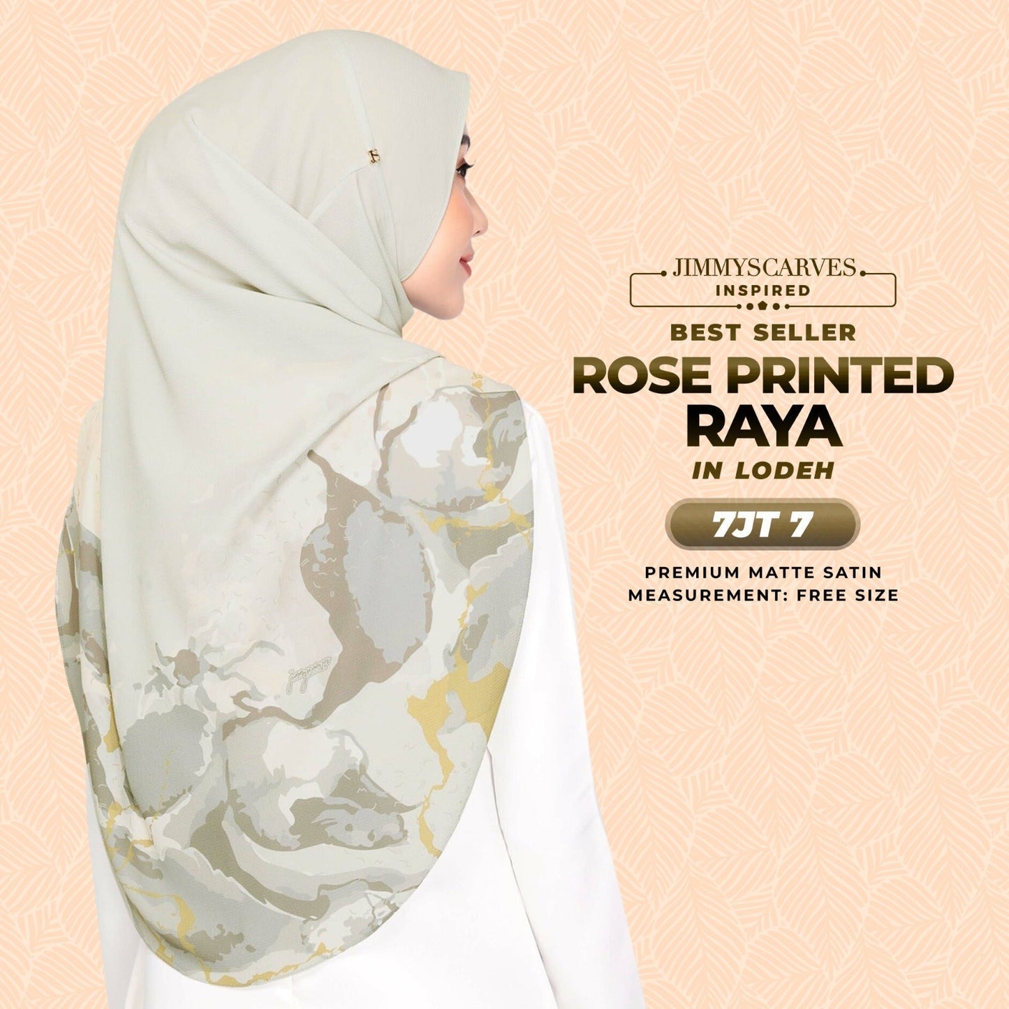 Jimmy Scarves Inspired Rose Printed Raya Instant Collection