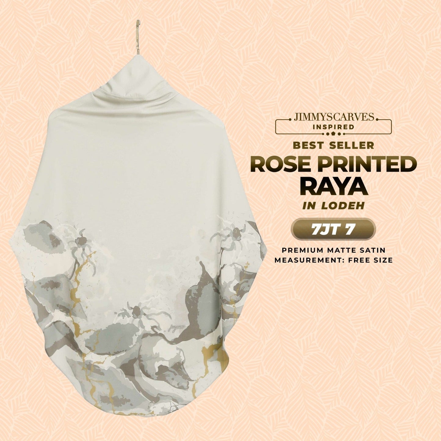 Jimmy Scarves Inspired Rose Printed Raya Instant Collection