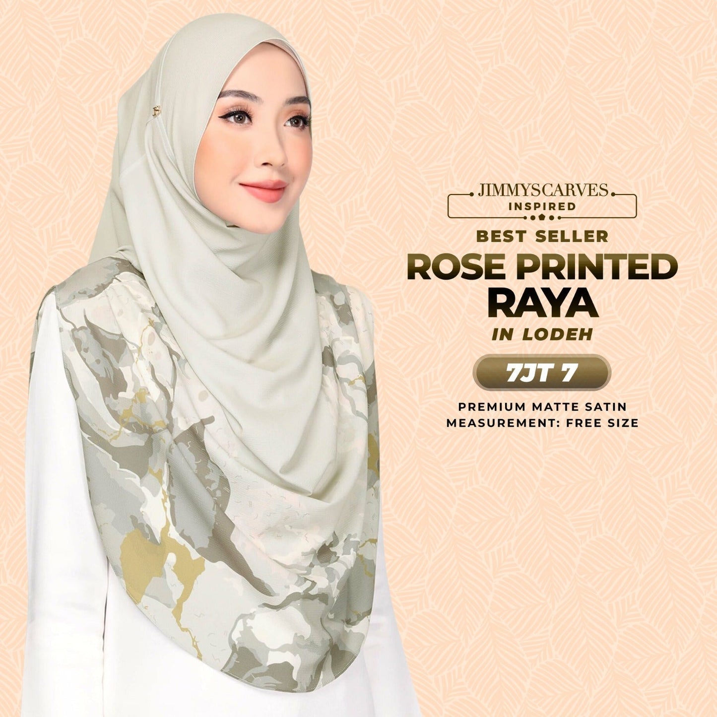 Jimmy Scarves Inspired Rose Printed Raya Instant Collection