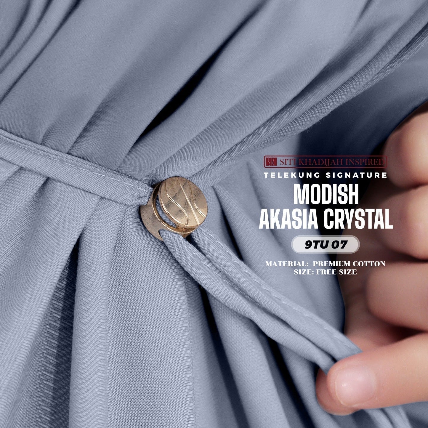 Telekung Siti Khadijah Inspired Modish Akasia Crystal Collection - Free Wovenbag (9TU)