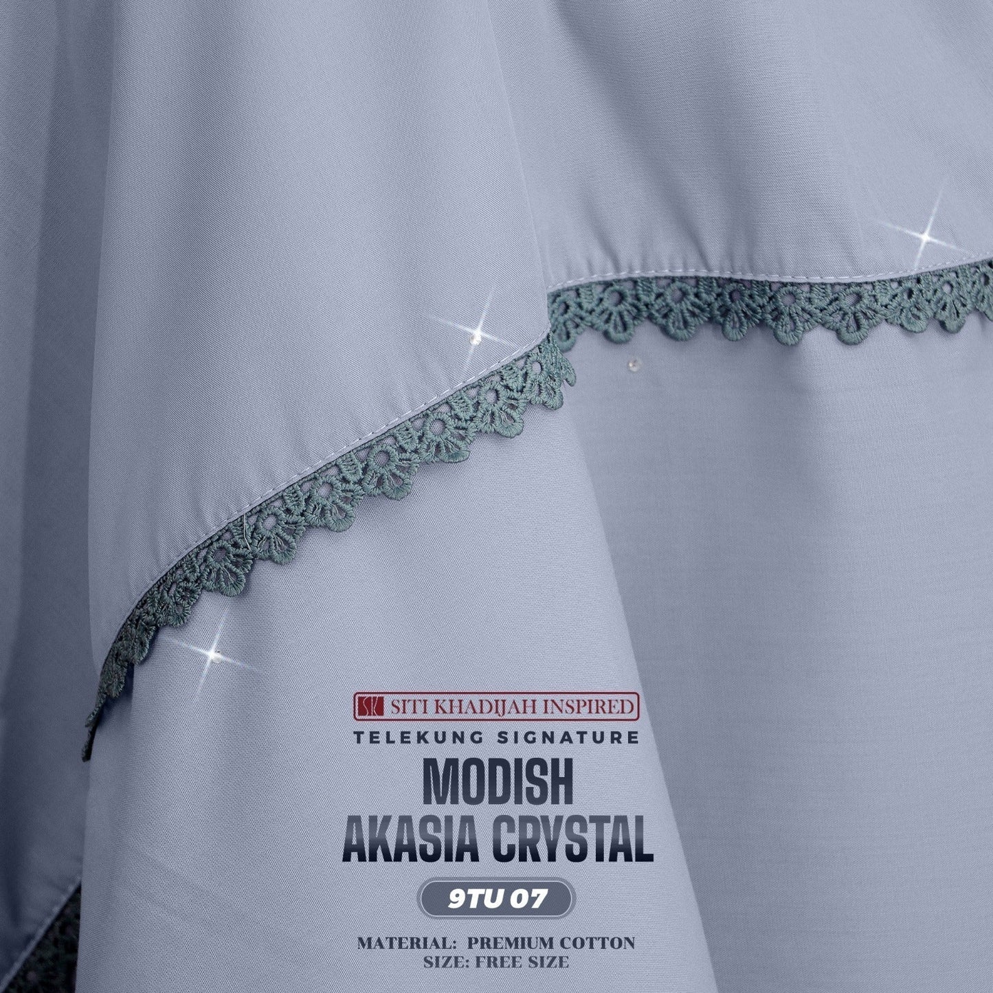 Telekung Siti Khadijah Inspired Modish Akasia Crystal Collection - Free Wovenbag (9TU)