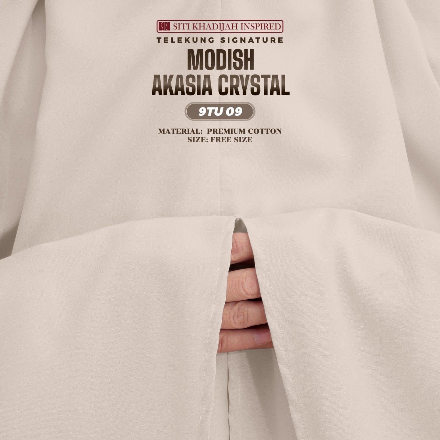 Telekung Siti Khadijah Inspired Modish Akasia Crystal Collection - Free Wovenbag (9TU)