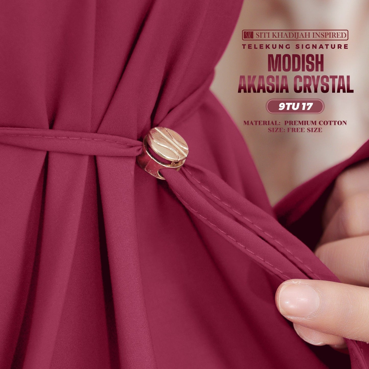 Telekung Siti Khadijah Inspired Modish Akasia Crystal Collection - Free Wovenbag (9TU)