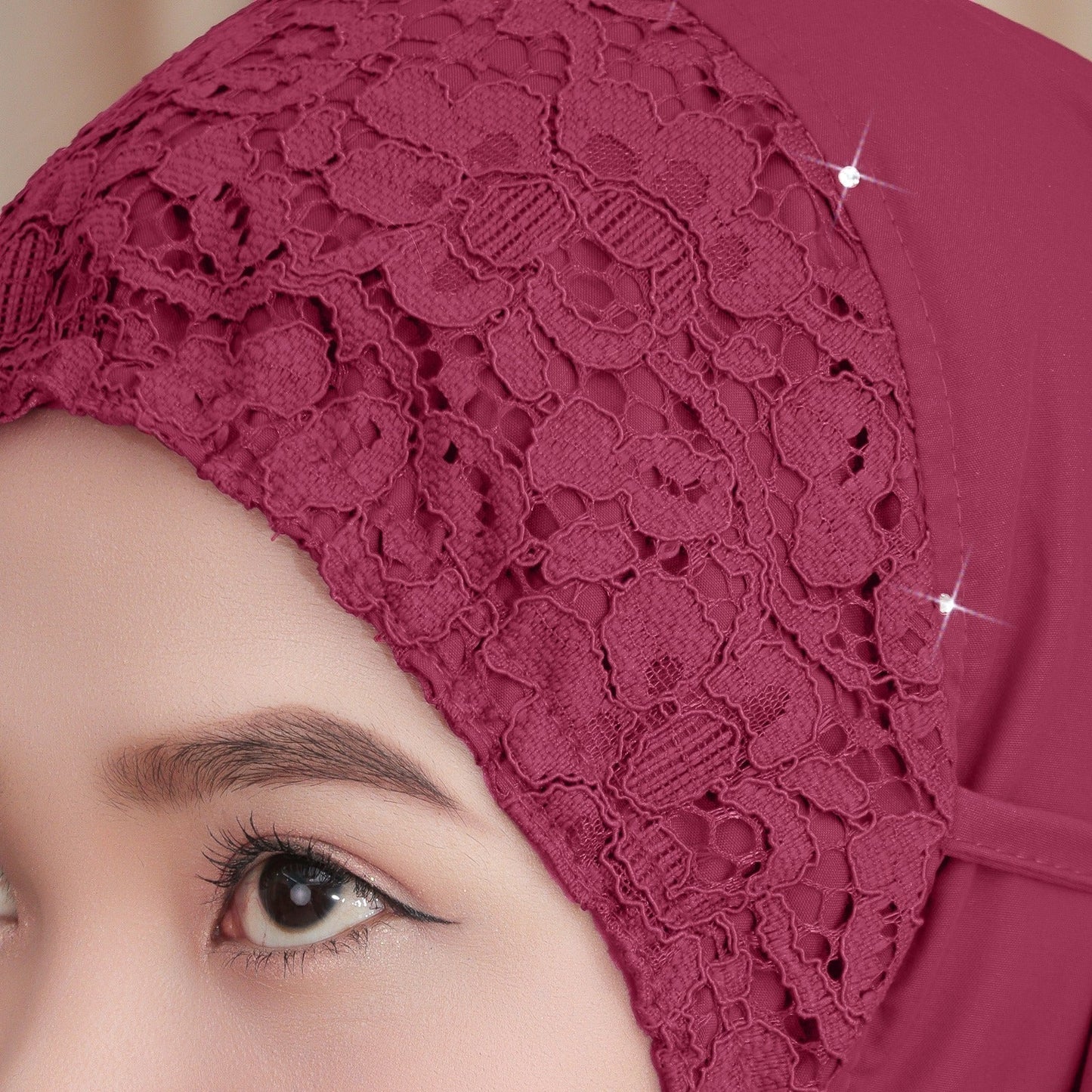 Telekung Siti Khadijah Inspired Modish Akasia Crystal Collection - Free Wovenbag (9TU)
