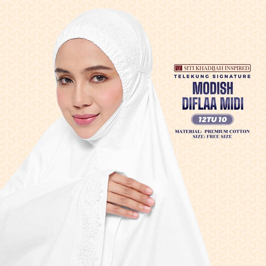 Telekung Siti Khadijah Inspired Modish Diflaa Midi (Top Only) - Free Woven Bag (12TU)