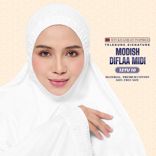 Telekung Siti Khadijah Inspired Modish Diflaa Midi (Top Only) - Free Woven Bag (12TU)
