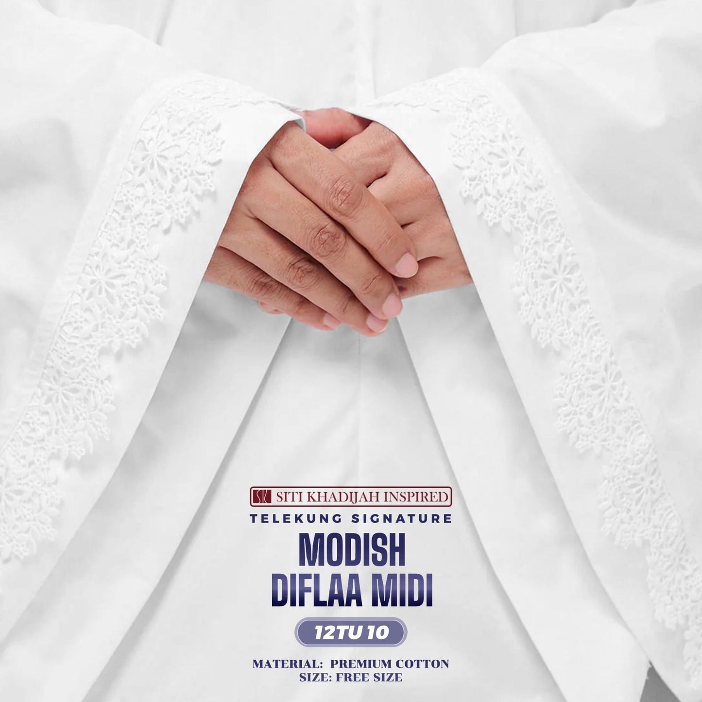 Telekung Siti Khadijah Inspired Modish Diflaa Midi (Top Only) - Free Woven Bag