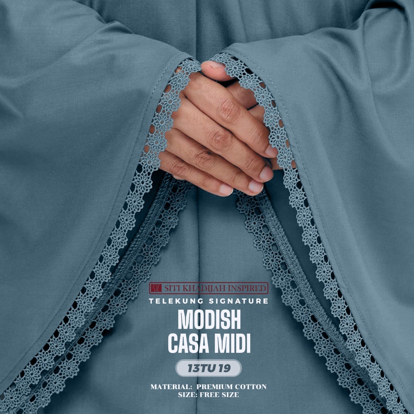 Telekung Siti Khadijah Inspired Modish Casa Midi (Top Only) - Free Wovenbag