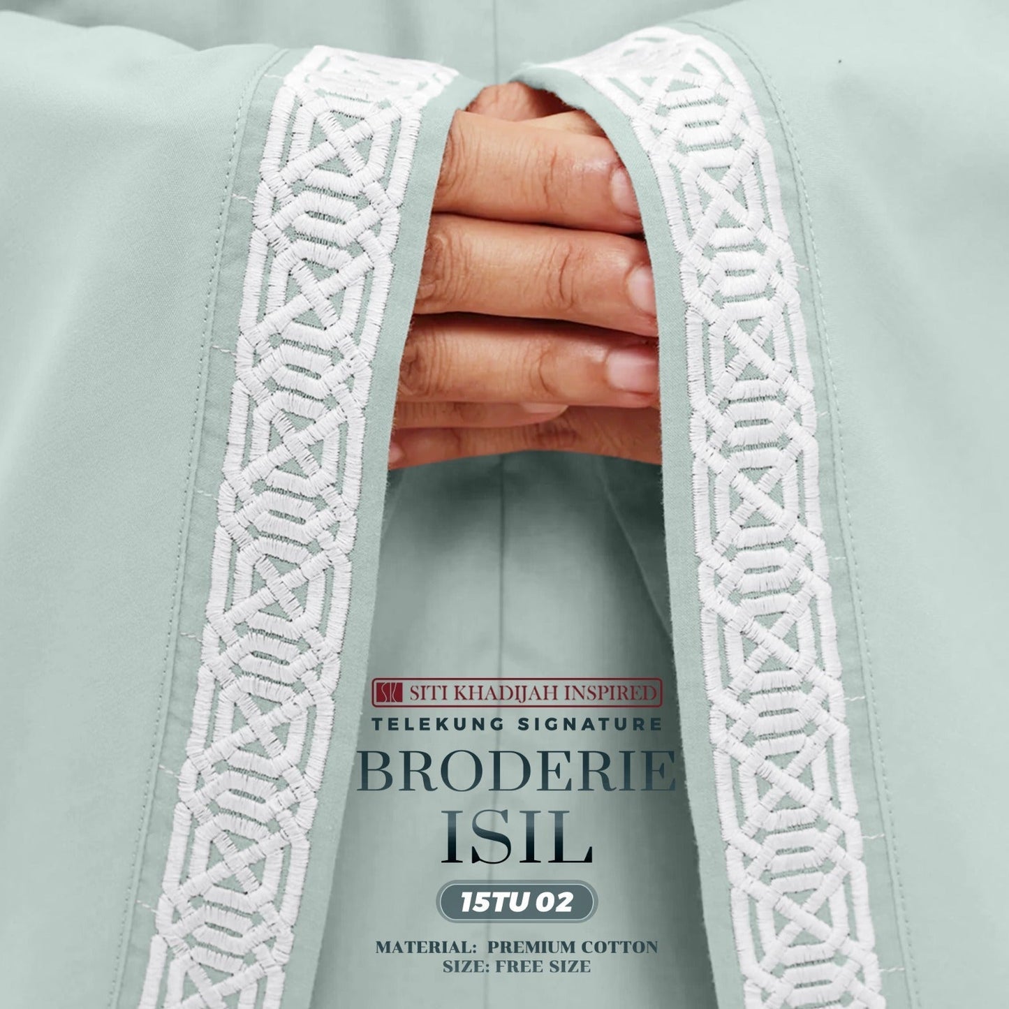 Telekung Siti Khadijah Inspired Broderie Isil Collection - Free Wovenbag