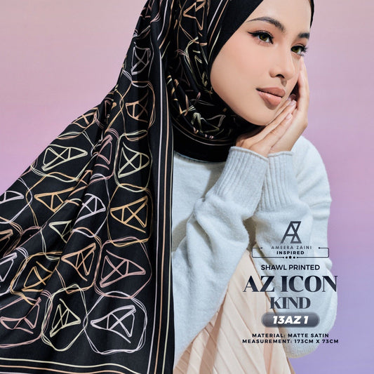 Ameera Zaini Inspired AZ ICON KIND Printed Shawl Collection (13AZ)