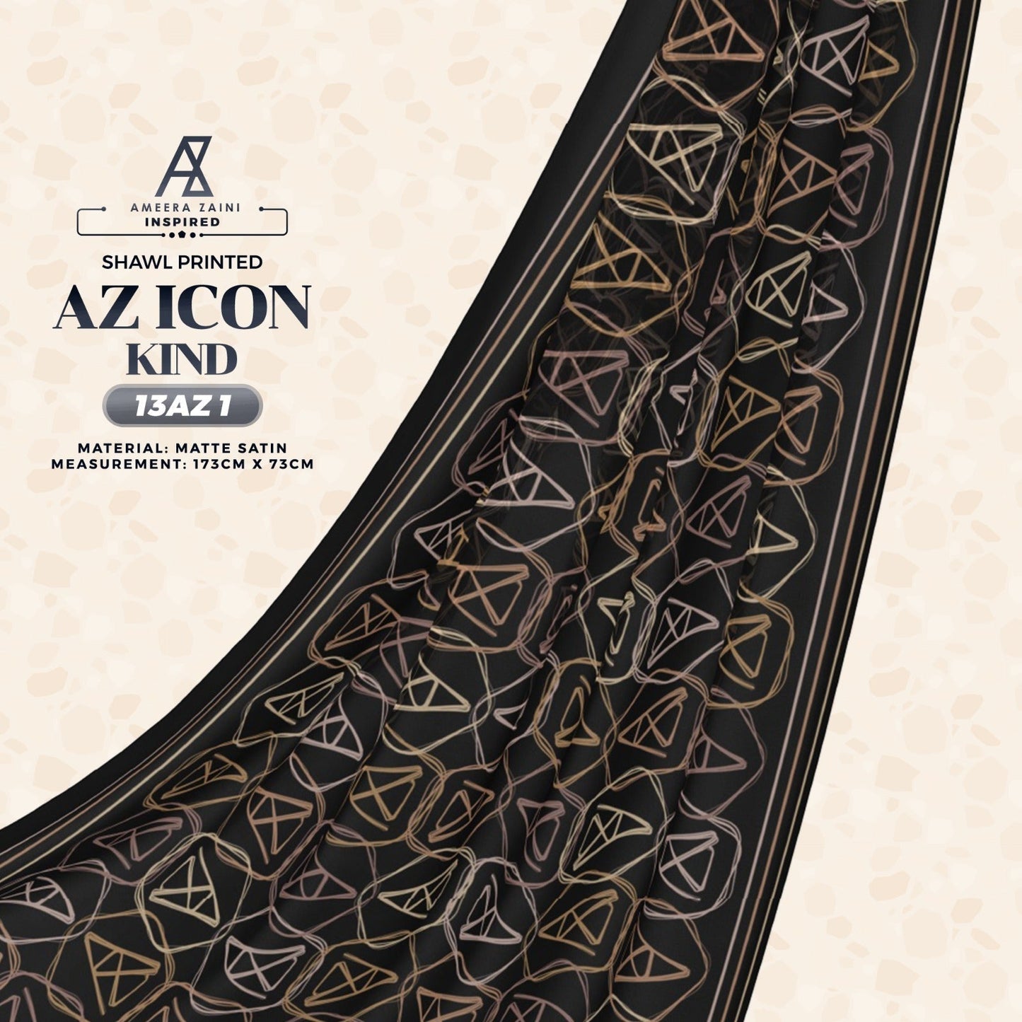 Ameera Zaini Inspired AZ ICON KIND Printed Shawl Collection (13AZ)
