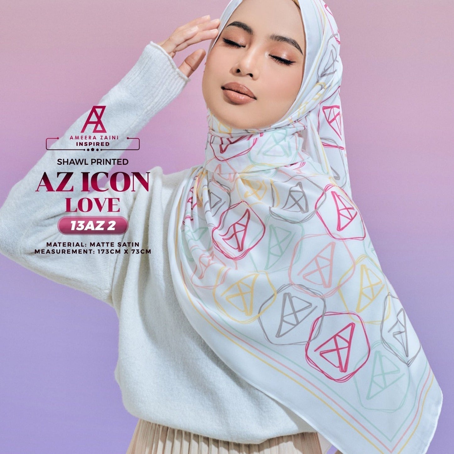 Ameera Zaini Inspired AZ ICON KIND Printed Shawl Collection (13AZ)