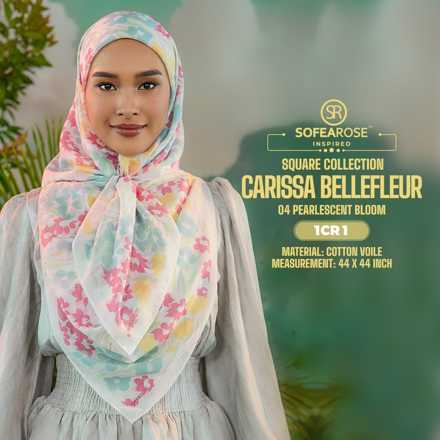 Sofearose Inspired Carissa Bellefleur Printed Square Collection (1CR)