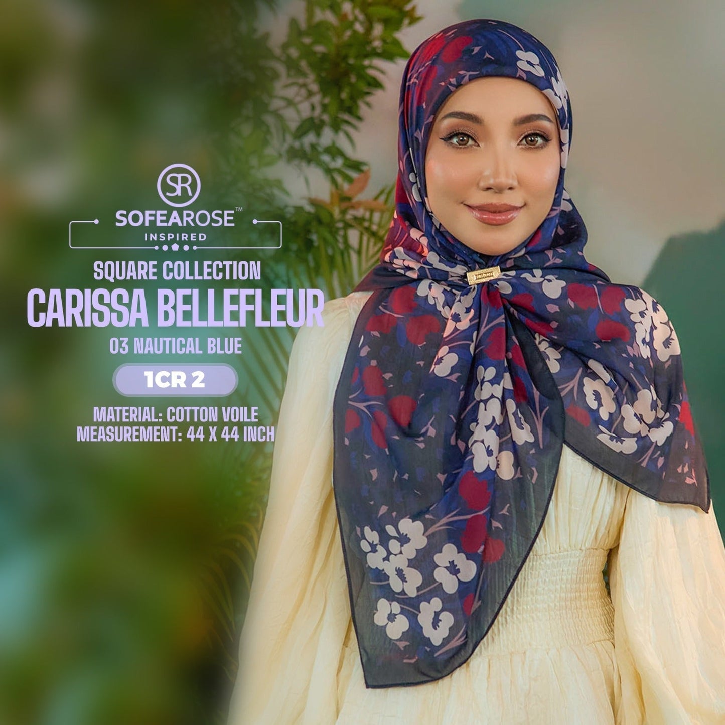 Sofearose Inspired Carissa Bellefleur Printed Square Collection (1CR)