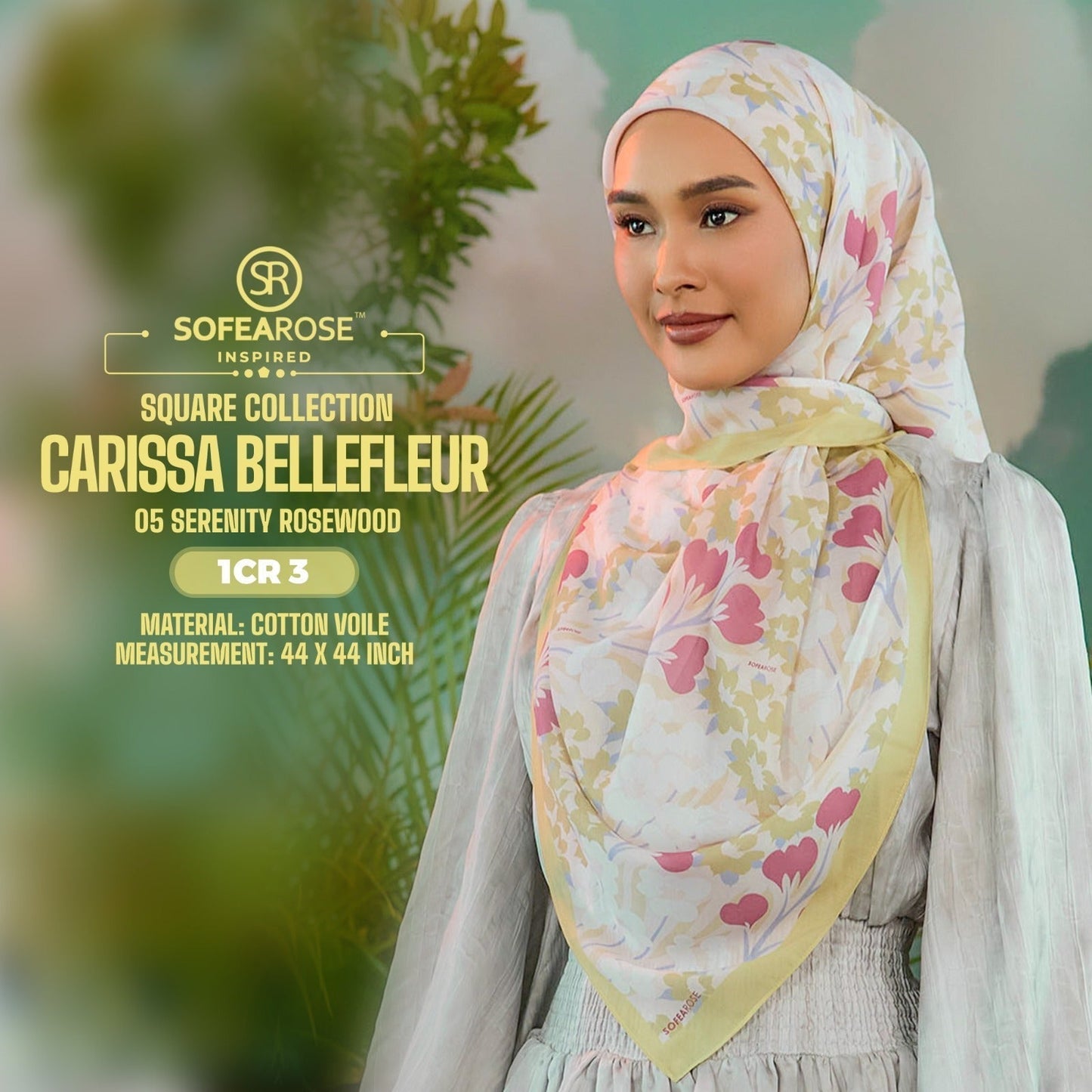 Sofearose Inspired Carissa Bellefleur Printed Square Collection (1CR)