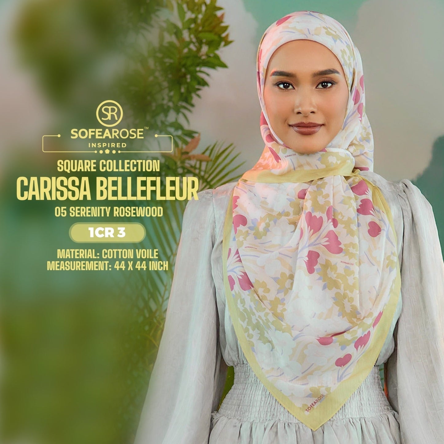 Sofearose Inspired Carissa Bellefleur Printed Square Collection (1CR)