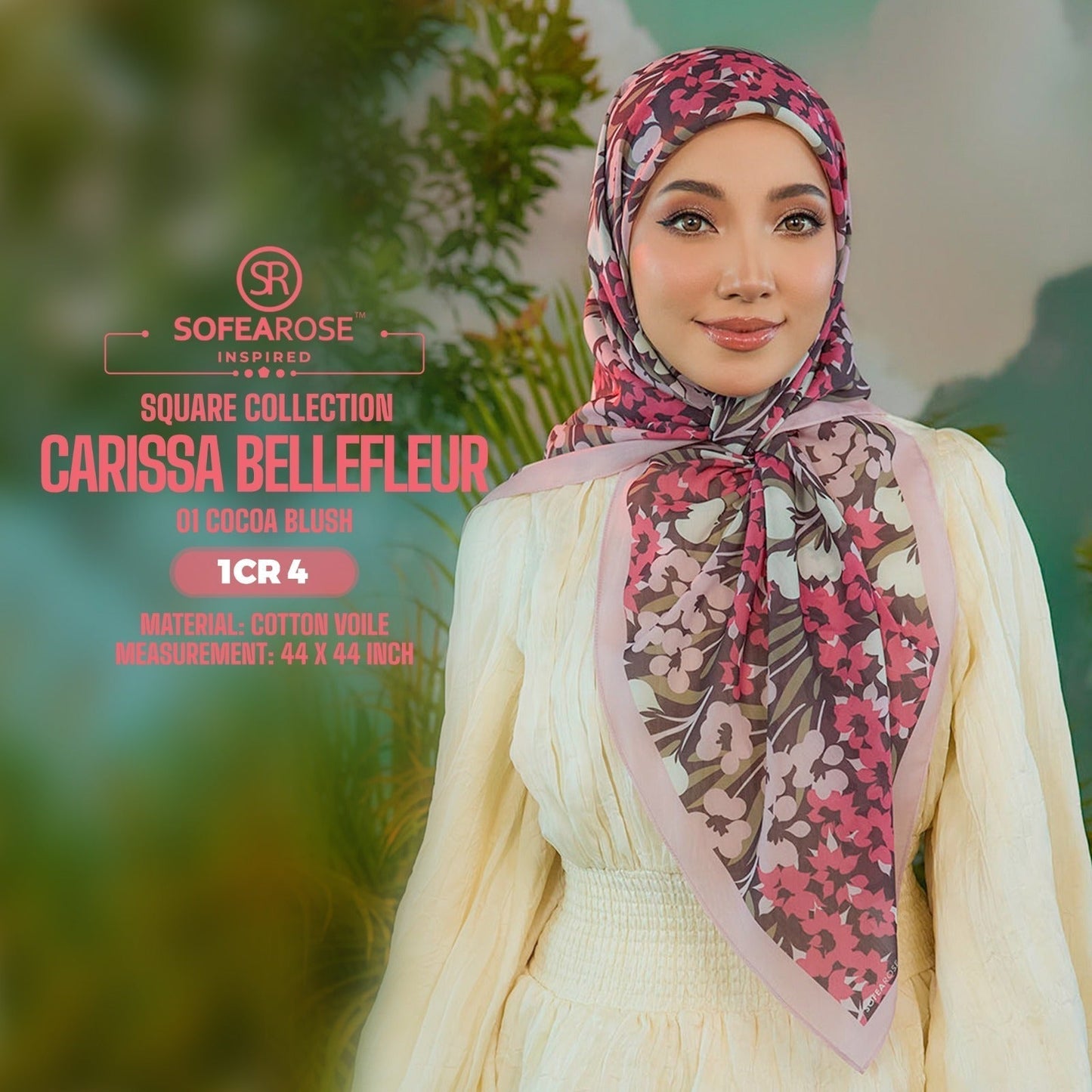 Sofearose Inspired Carissa Bellefleur Printed Square Collection (1CR)