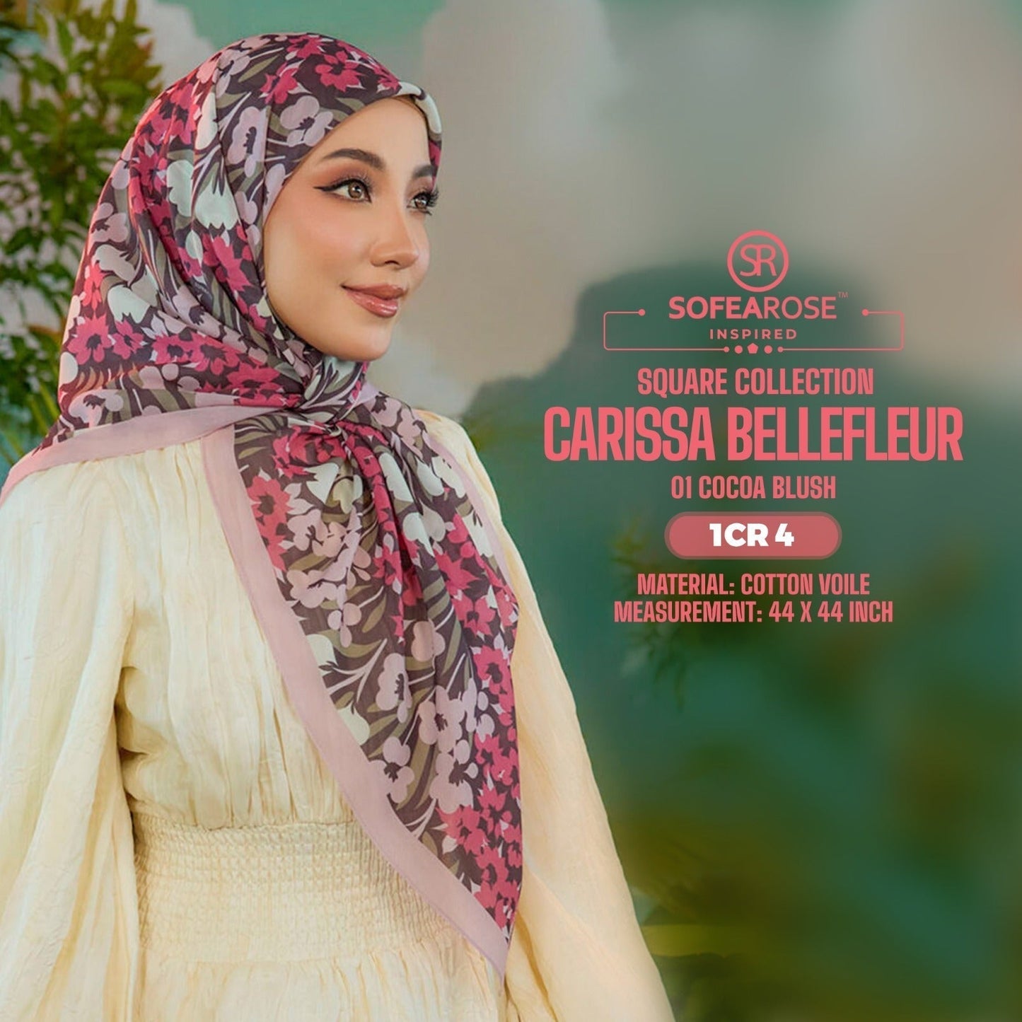 Sofearose Inspired Carissa Bellefleur Printed Square Collection (1CR)