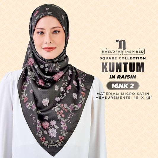 Naelofar Inspired Kuntum Square Printed Collection (16NK)