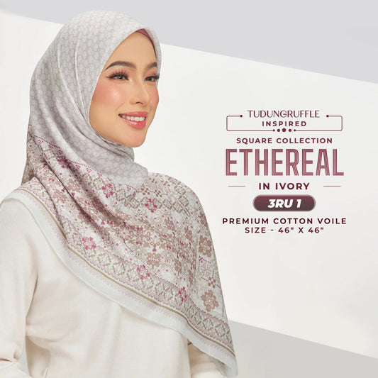 Tudung Ruffle Inspired Ethereal Square Collection (3RU)