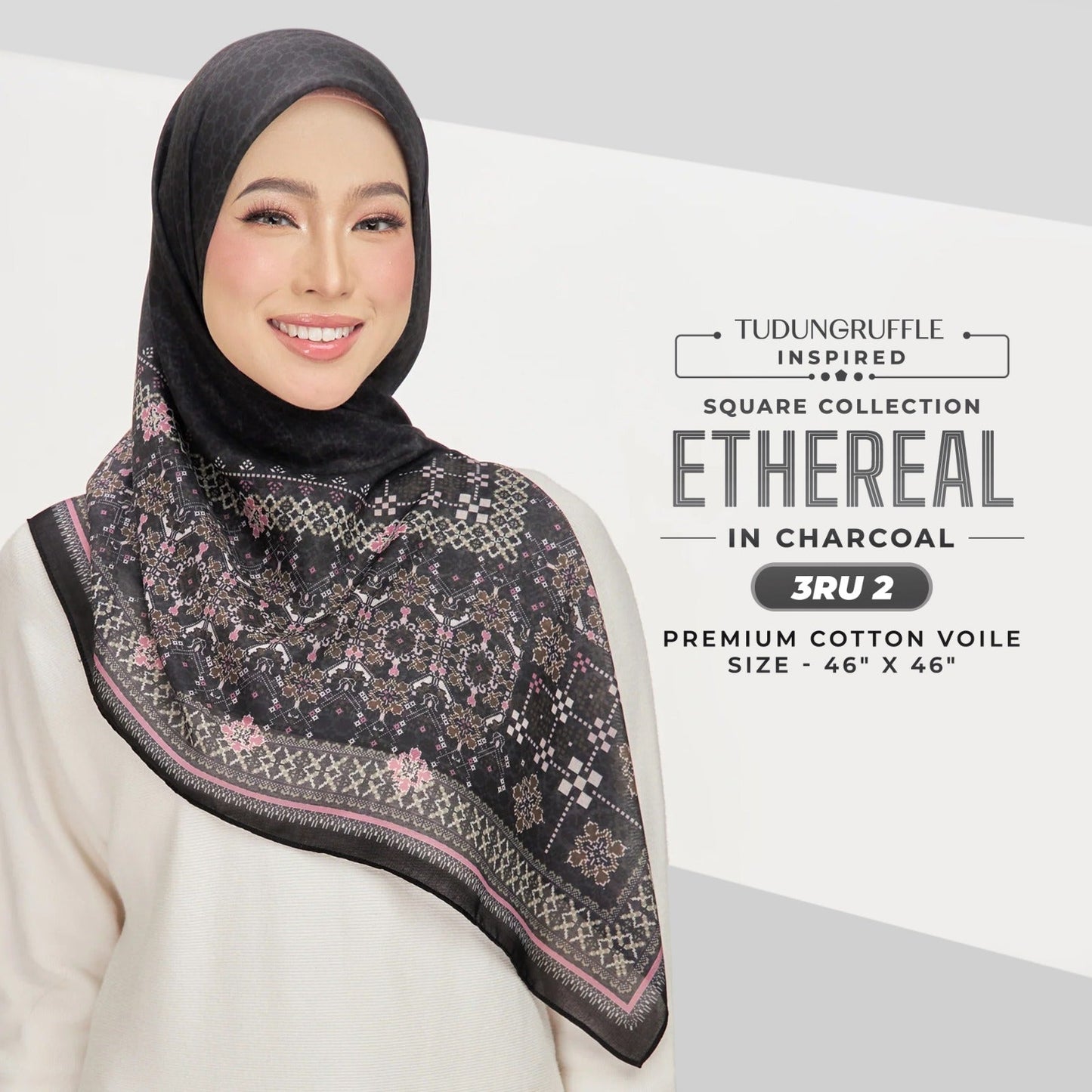Tudung Ruffle Inspired Ethereal Square Collection (3RU)