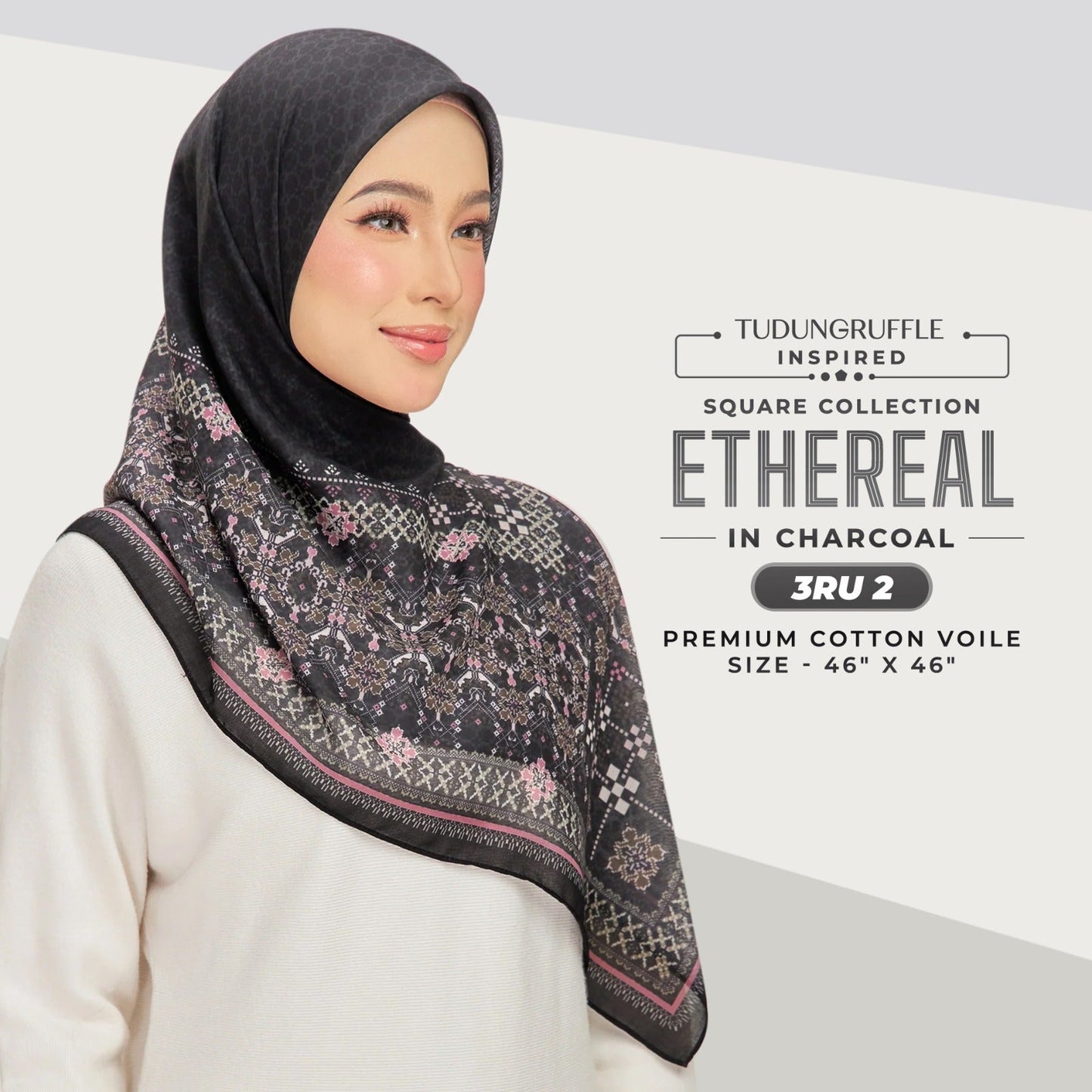 Tudung Ruffle Inspired Ethereal Square Collection (3RU)