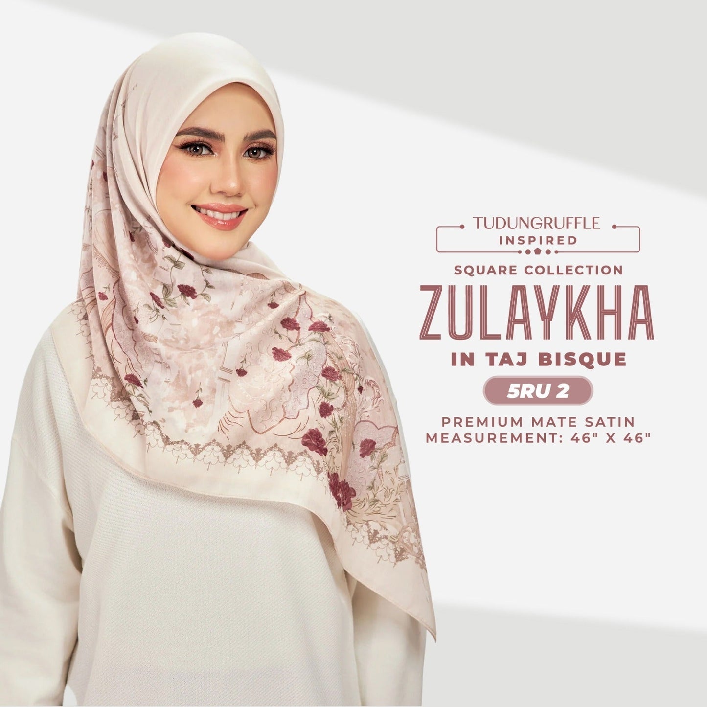 Tudung Ruffle Inspired Zulaykha Square Collection (5RU)