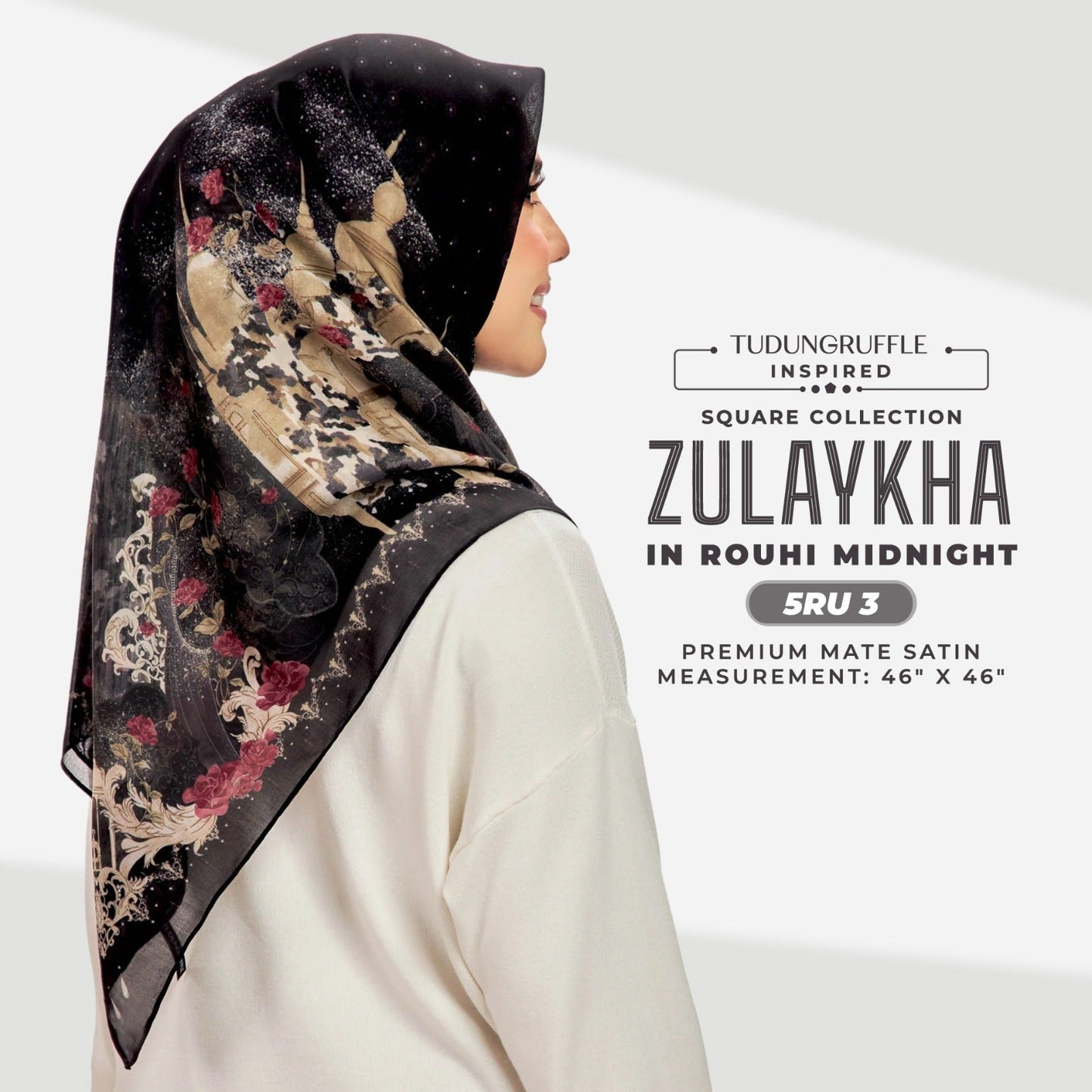 Tudung Ruffle Inspired Zulaykha Square Collection (5RU)