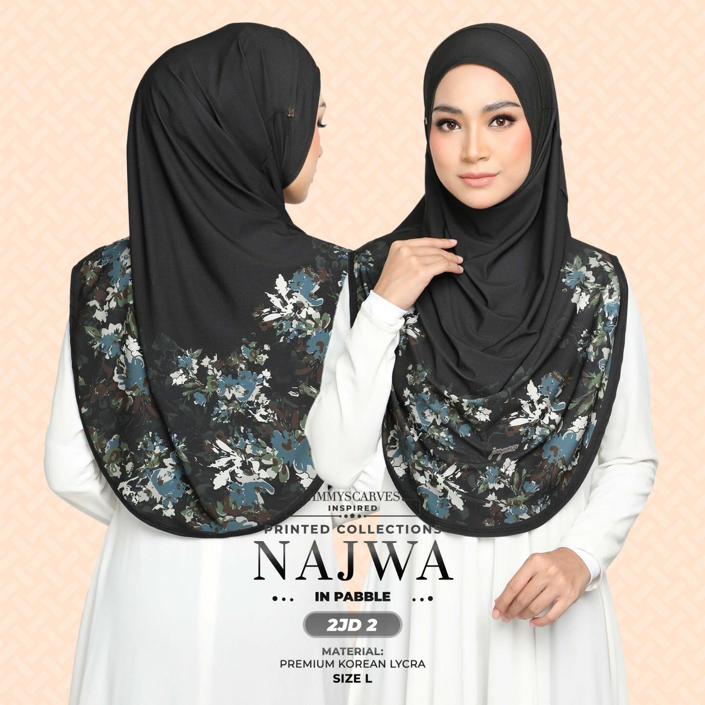 Jimmy Scarves Inspired Najwa Printed Instant Sarung Collection (2JD)