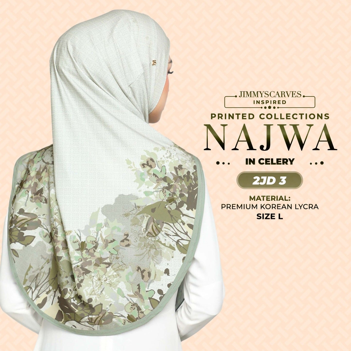 Jimmy Scarves Inspired Najwa Printed Instant Sarung Collection (2JD)