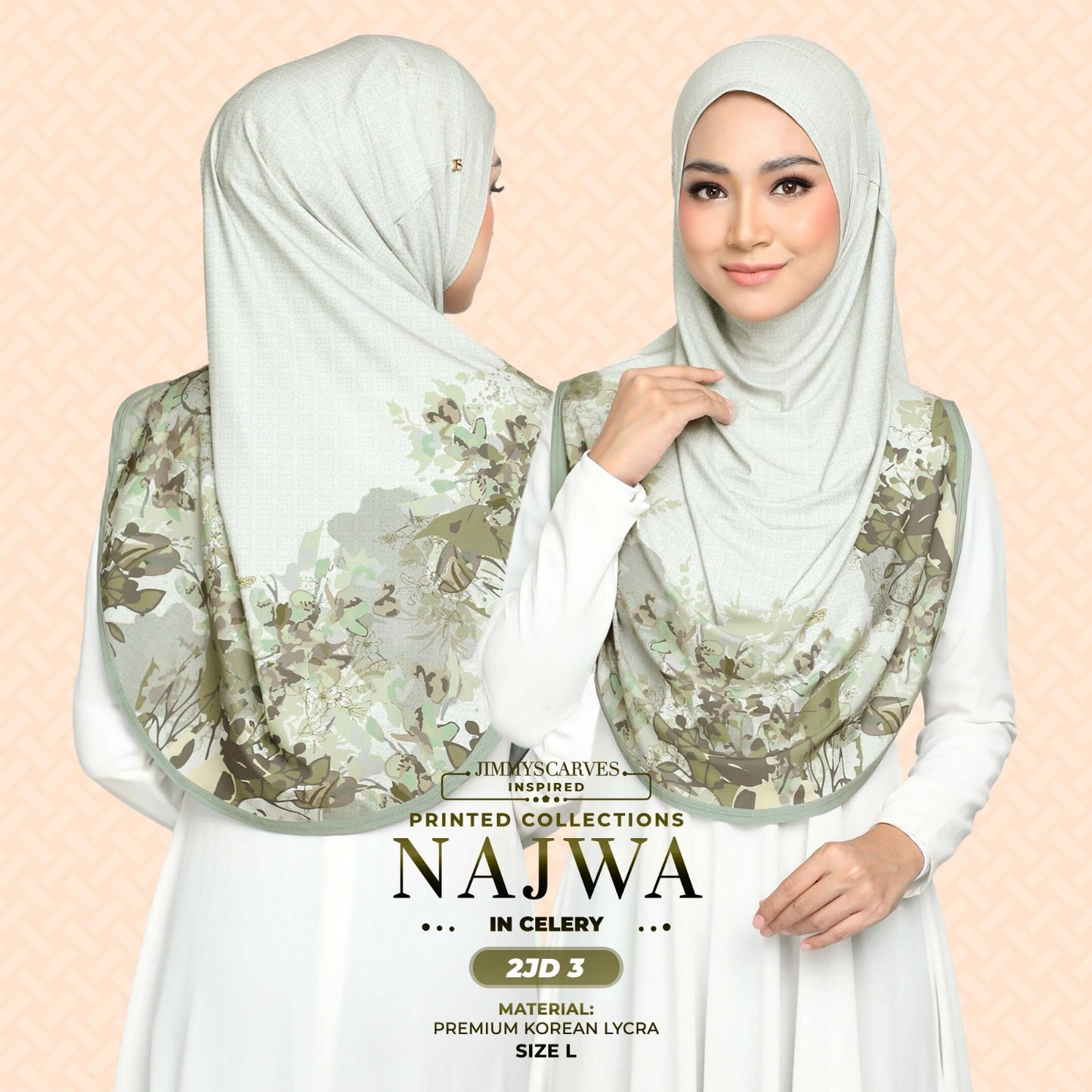 Jimmy Scarves Inspired Najwa Printed Instant Sarung Collection (2JD)