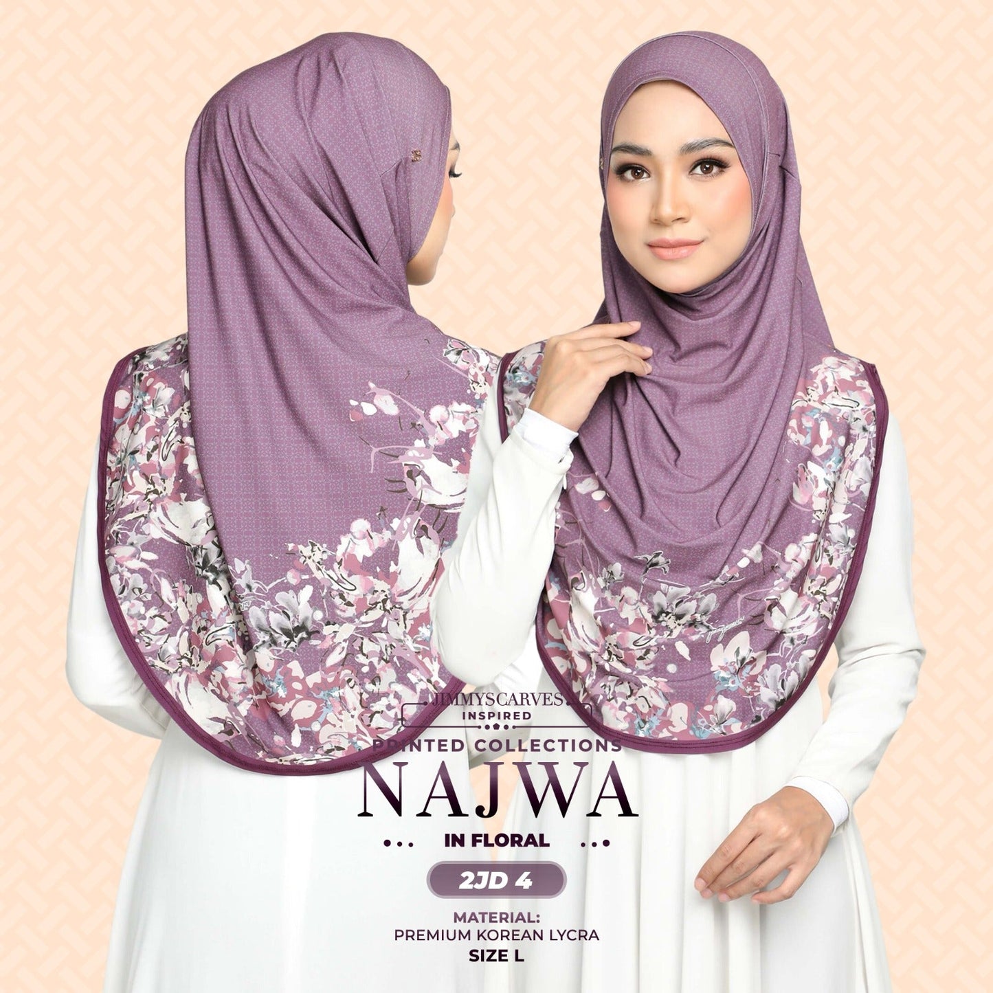 Jimmy Scarves Inspired Najwa Printed Instant Sarung Collection (2JD)