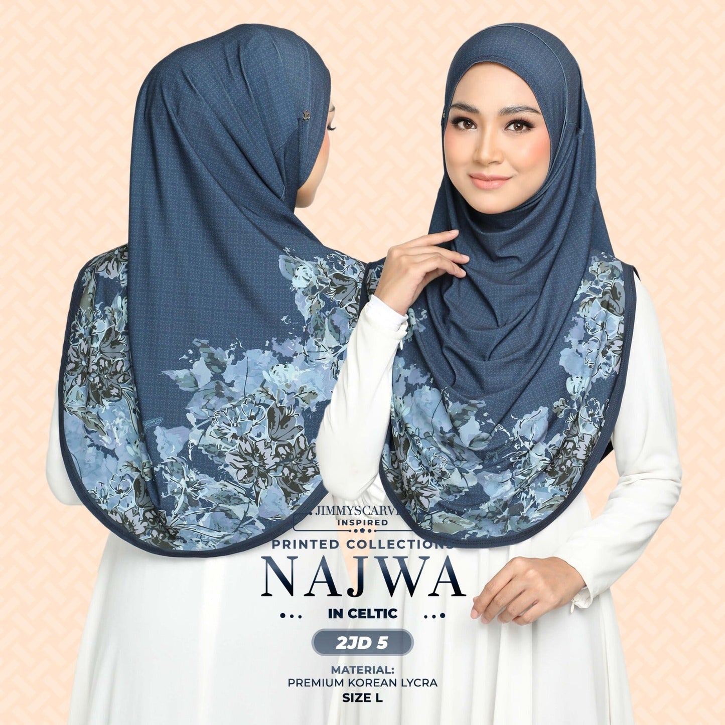 Jimmy Scarves Inspired Najwa Printed Instant Sarung Collection (2JD)