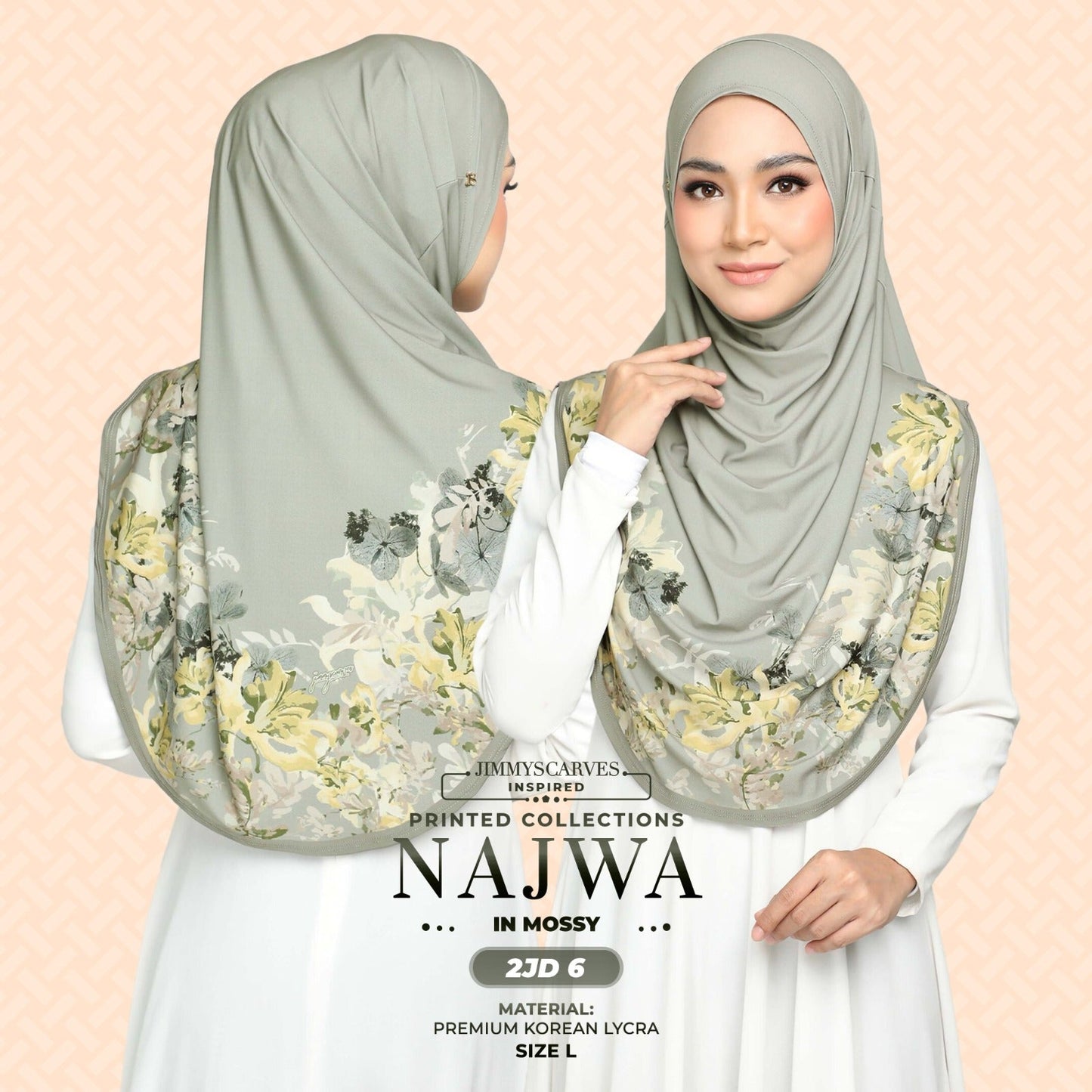 Jimmy Scarves Inspired Najwa Printed Instant Sarung Collection (2JD)