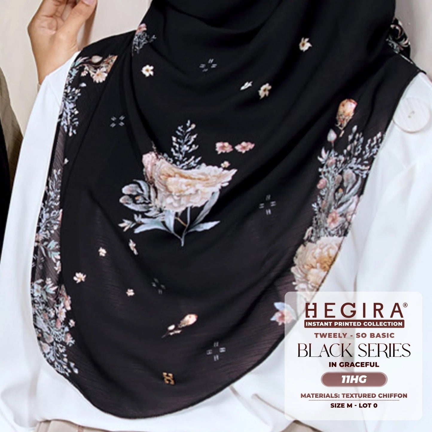 Hegira Hijab Inspired Tweely-So Basic Black Series Instant Collection (8-14HG)