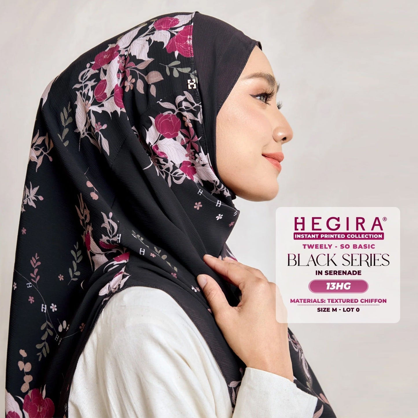Hegira Hijab Inspired Tweely-So Basic Black Series Instant Collection (8-14HG)