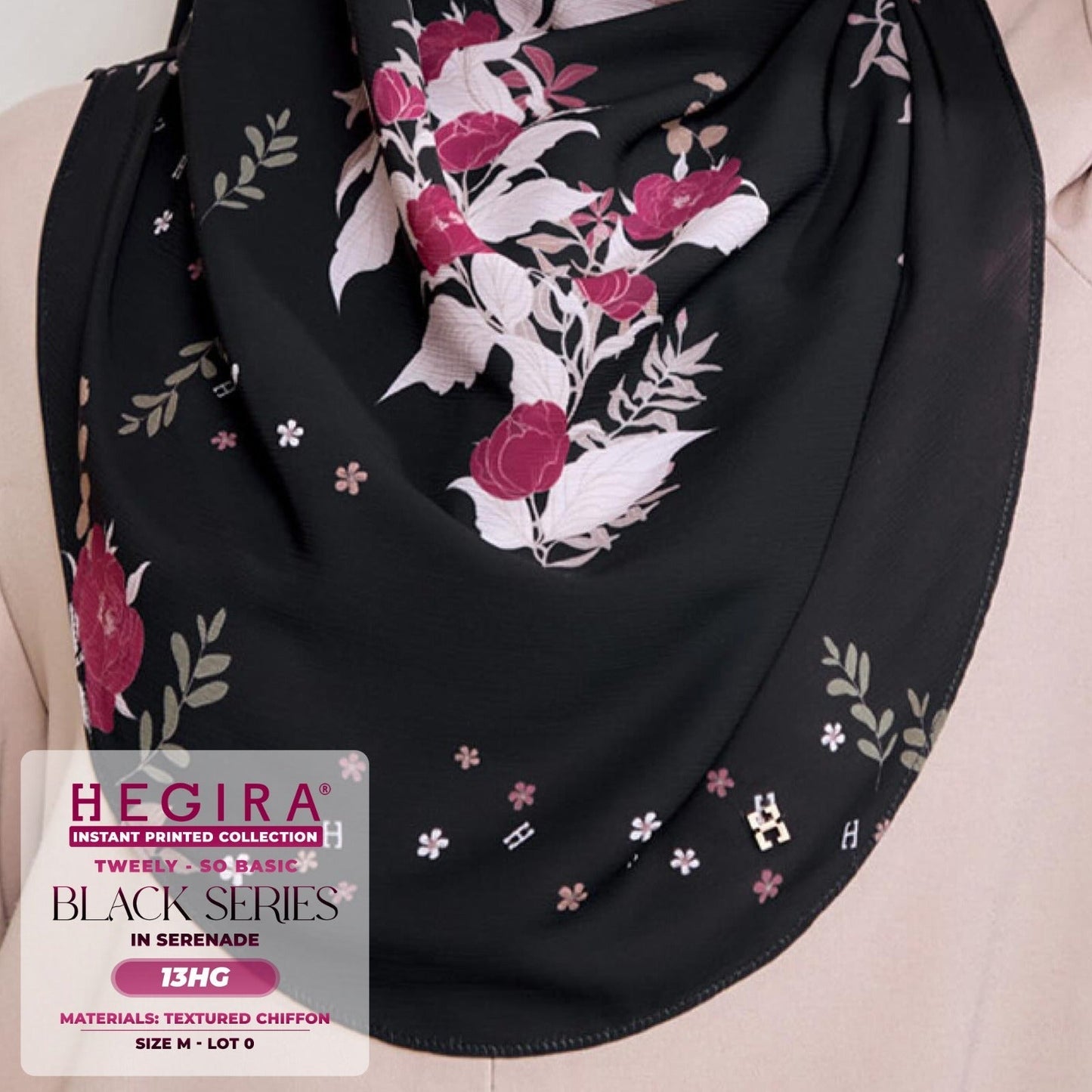 Hegira Hijab Inspired Tweely-So Basic Black Series Instant Collection (8-14HG)