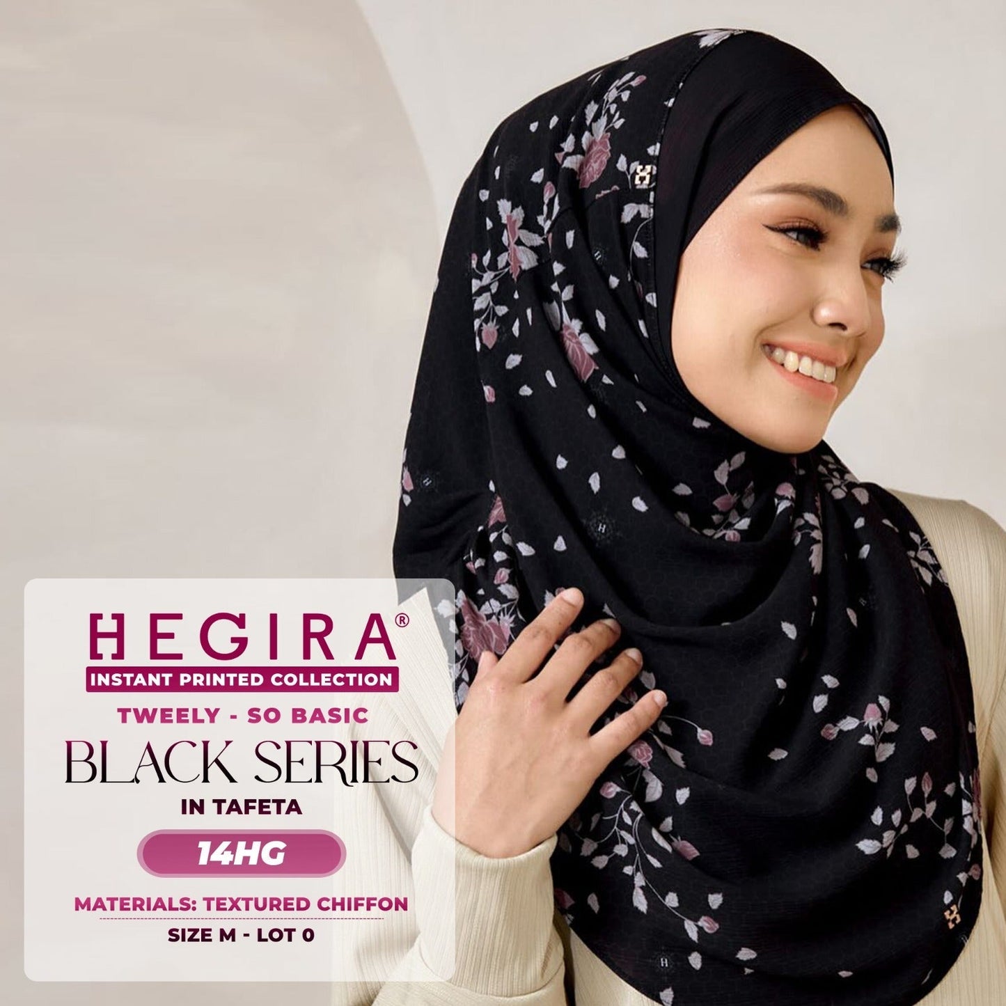 Hegira Hijab Inspired Tweely-So Basic Black Series Instant Collection (8-14HG)