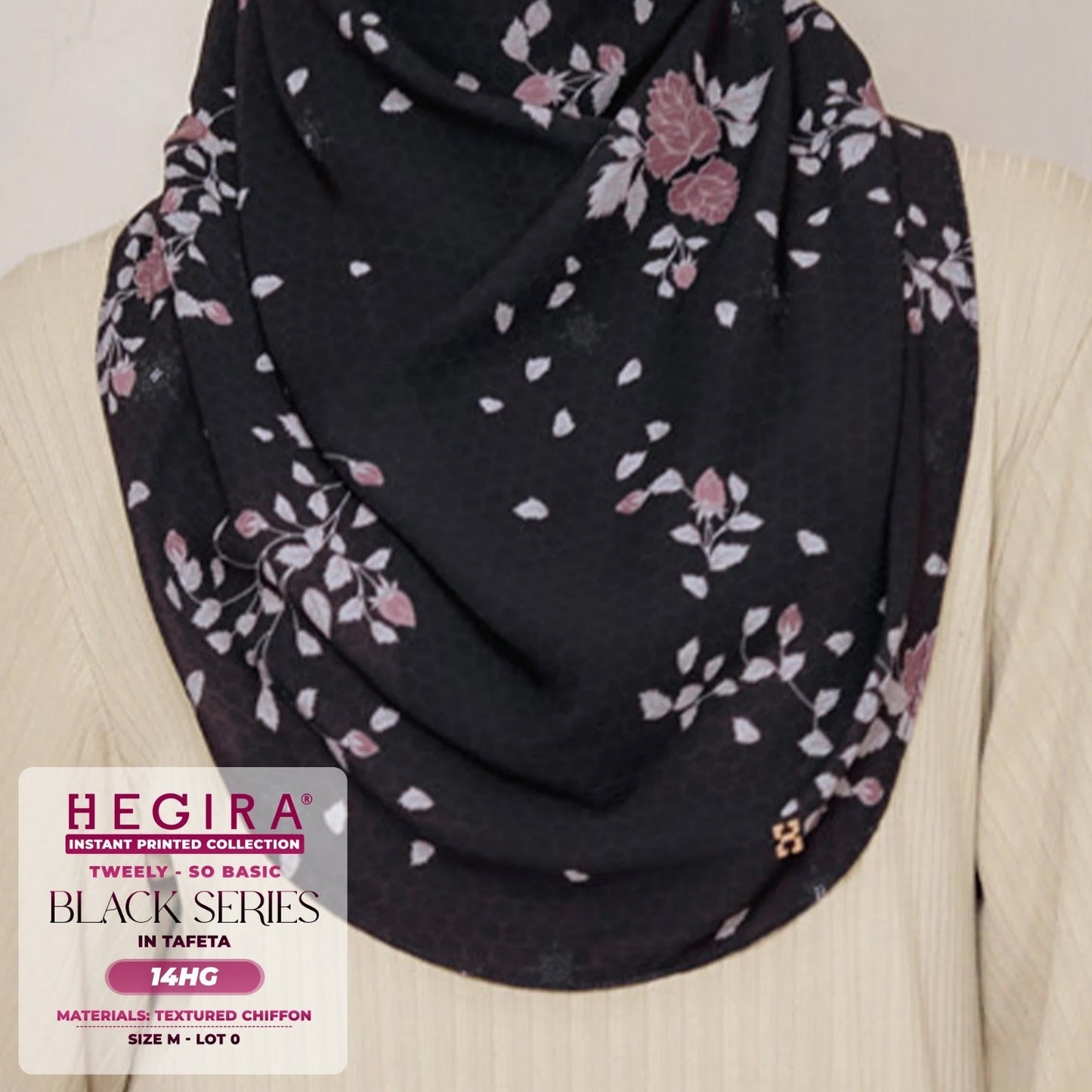 Hegira Hijab Inspired Tweely-So Basic Black Series Instant Collection (8-14HG)