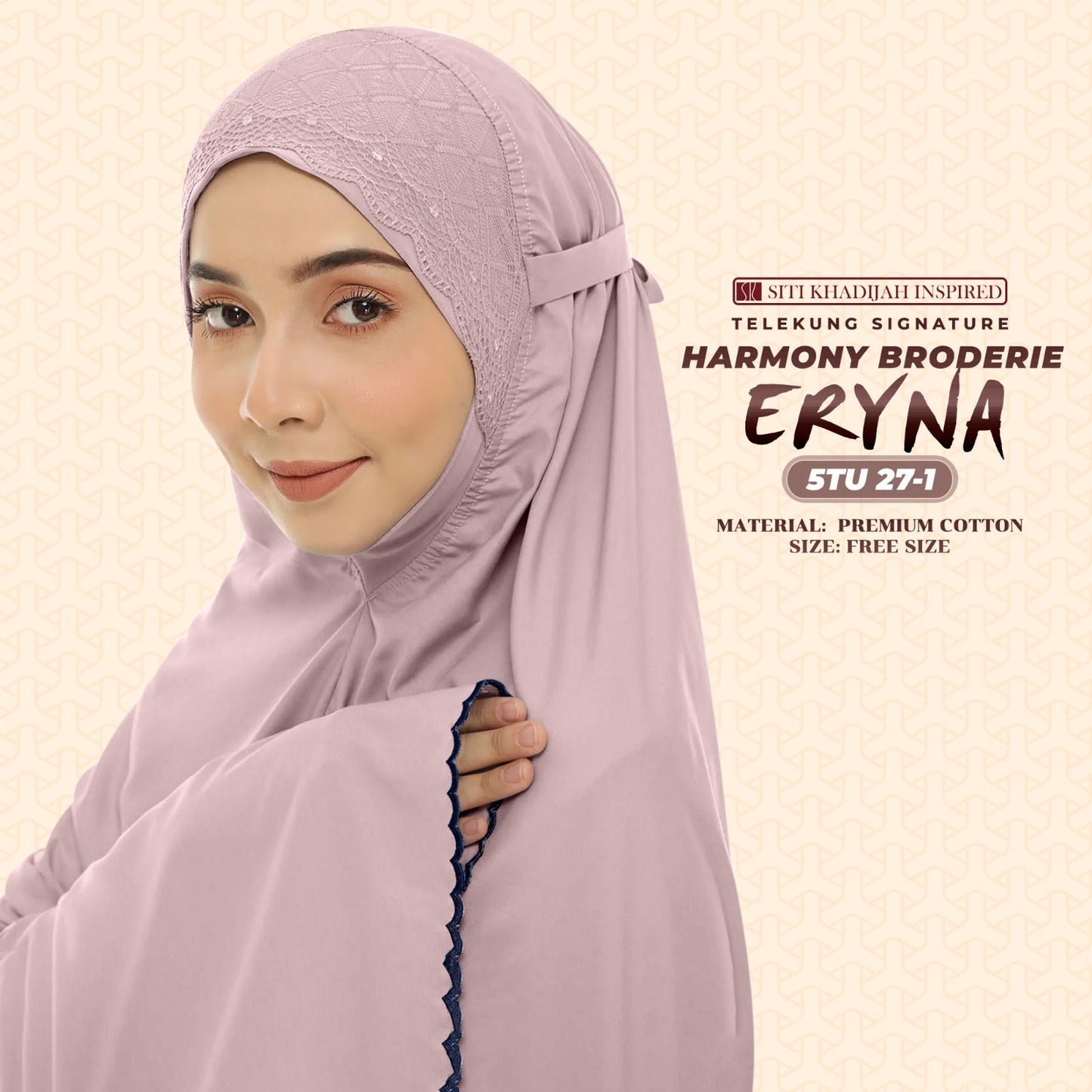 Telekung Inspired SK Harmony Broderie Eryna Collection Free Woven bag (5TU)