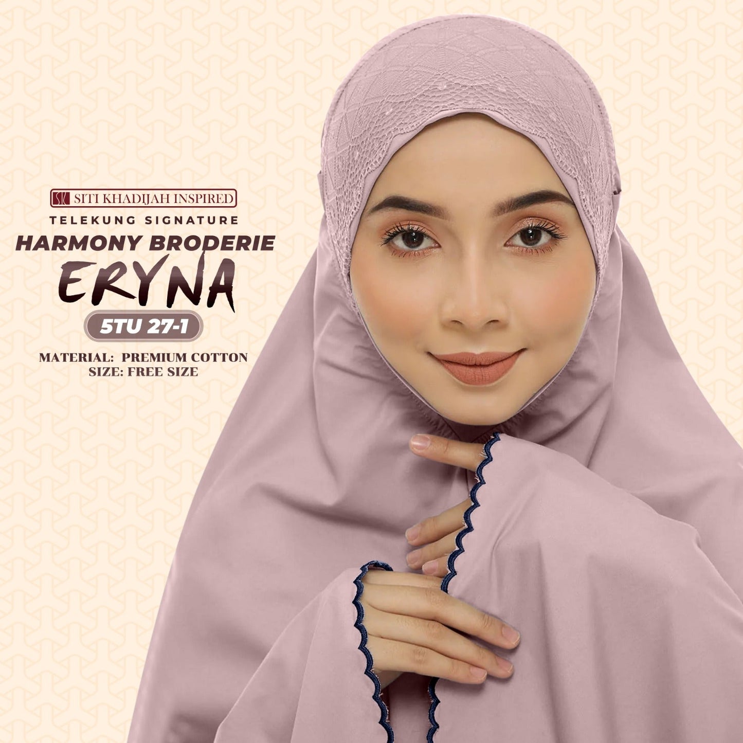 Telekung Inspired SK Harmony Broderie Eryna Collection Free Woven bag (5TU)